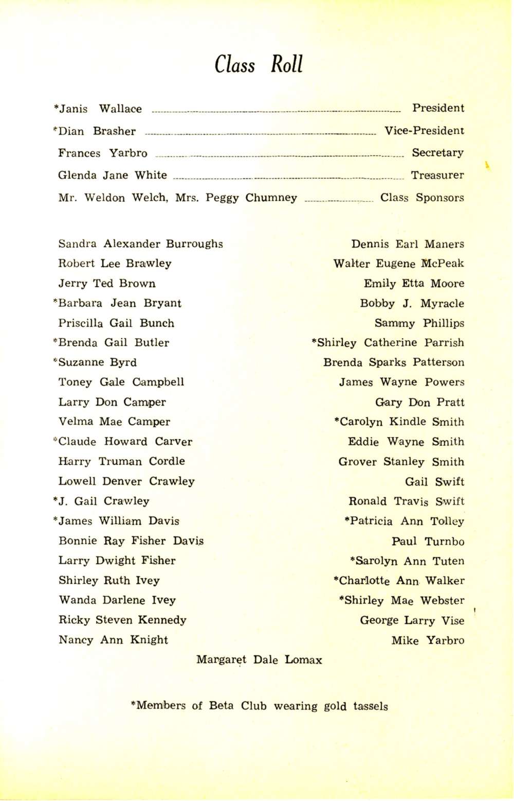 DHS 1965 Commencement Program